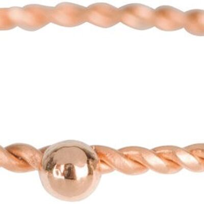 R526 Dot Twisted Ring Roségold Stahl