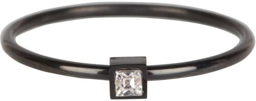 R503 Stylish Square black Steel Crystal CZ