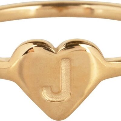 R1015-J Letter J In My Heart Gold