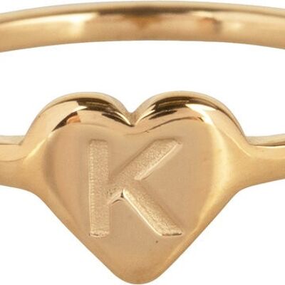 R1015-K Letter K In My Heart Gold