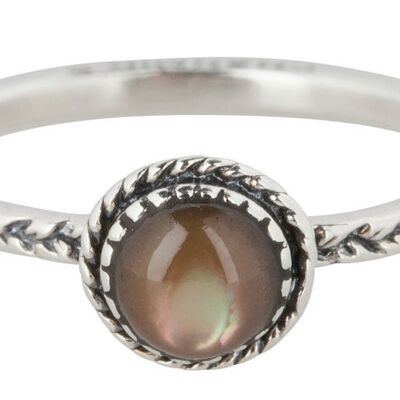 R294 Brown Crown Nat Stone Silver Ring