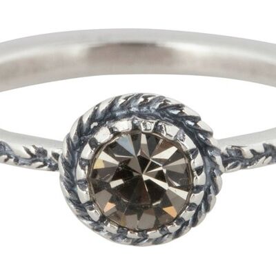 R286 'Crystal Crown' Silver Ring