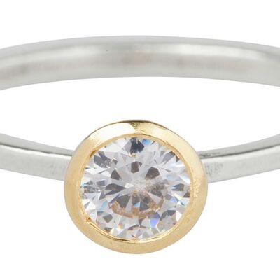 R267 White 'Diamond Goldtop' sterling 925 silver