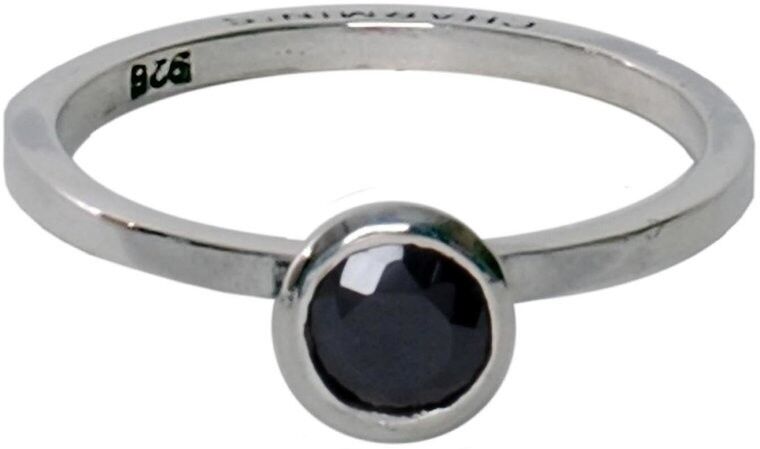 R132 Argento 925 nero 'Round Diamond'
