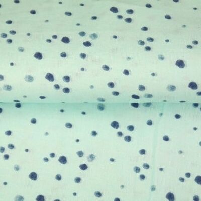 Hydrofile, muslin all over print, dots, mint blue