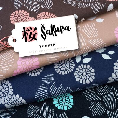 Organic jacquard SAKURA YUKATA, Hamburger Liebe WHITESTOFFE 2nd fabric from above, colors beige/pink
