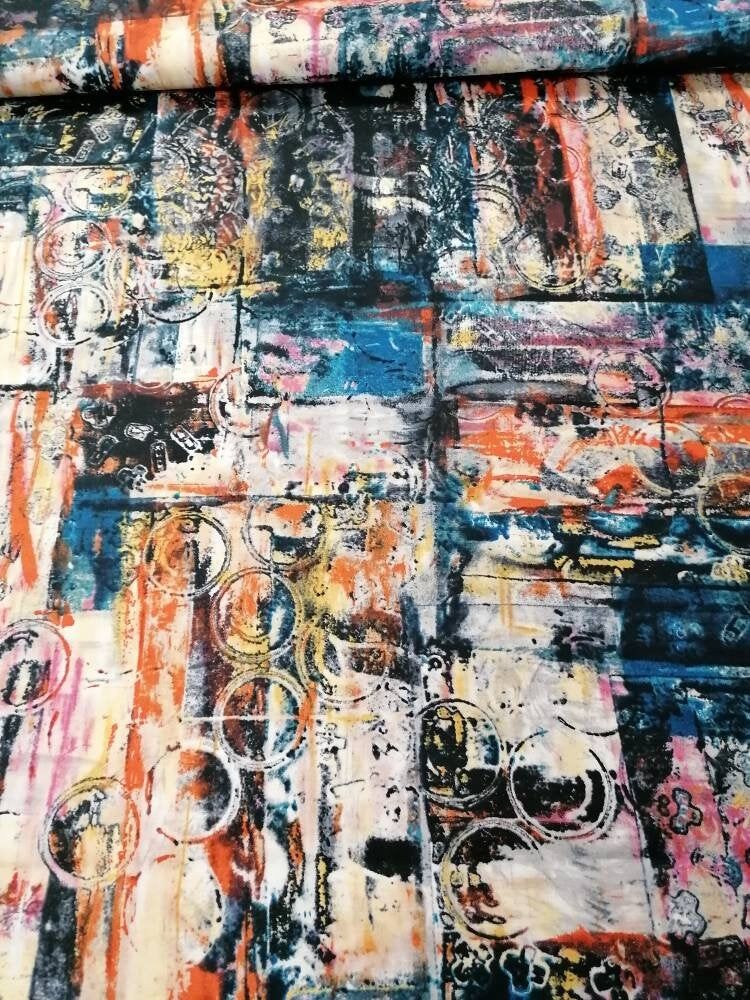 Warehouse District di Leslie Tucker Jeni, astratto, patchwork, tessuto