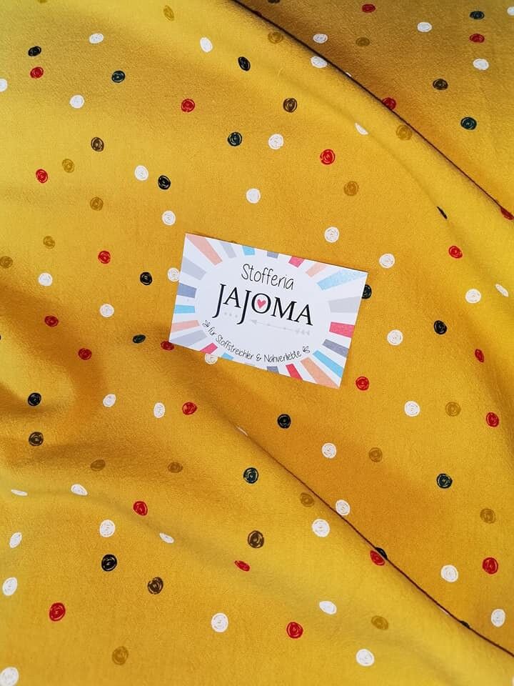 TESSUTO DI COTONE Lavato - CONFETTI SENAPE