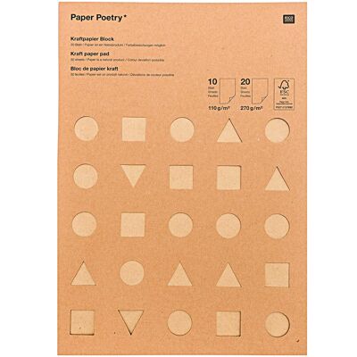 Paper Poetry kraft paper pad DIN A4 30 sheets