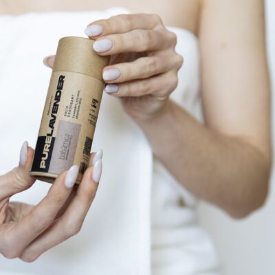 Solid and vegan natural deodorant for sensitive skin: Pure Lavender-70g