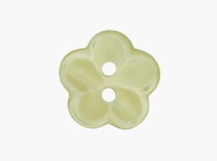 Blumenknopf, Polyesterknopf 2-Loch, Grün, 12mm, Union Knopf
