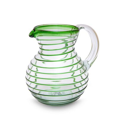 Karaffe Bola Spirale grün, mundgeblasenes Glas