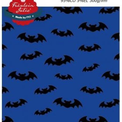 Bats, bat on royal blue, jersey, Miss Julie