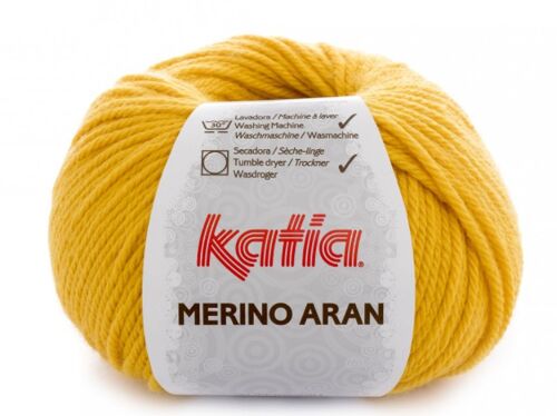 Wolle Merino Aran Gelb, Nr. 80, 52% Schurwolle - 48% Polyacryl, Katia