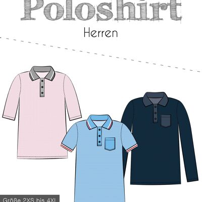 Papierschnittmuster Herren Poloshirt von Fadenkäfer
