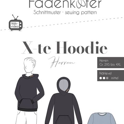 Paper pattern men's X-th hoodie from Fadenkäfer