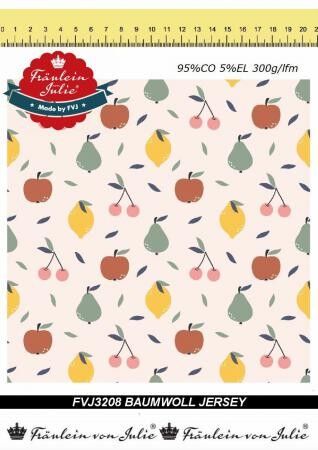 Jersey Frutta Pera Mela Colori primaverili Miss Julie