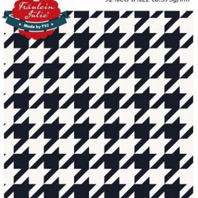 French Terry Houndstooth Black White Miss Julie