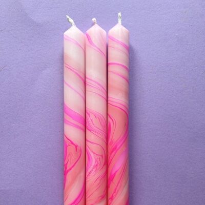Marble Candles Candyfloss Trio