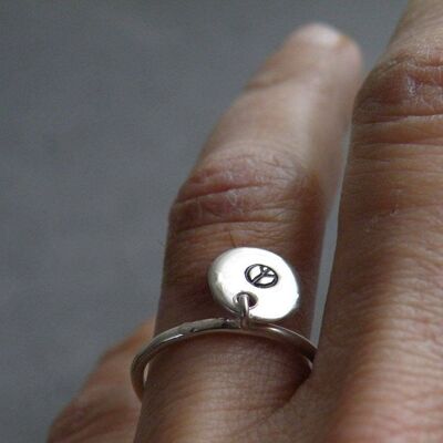 Silber Charm Ring Charm Initial Ring Sterling Silber Personalisierte Geschenkideen Frauen Mädchen