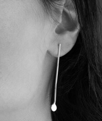 Boucles d'oreilles en argent urbain Boucles d'oreilles modernes contemporaines Boucles d'oreilles minimalistes Bijoux faits à la main en argent sterling par SteamyLab 2