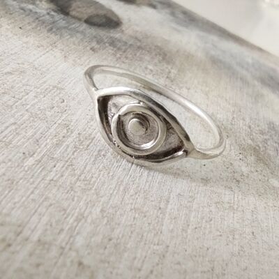 Anello d'argento del terzo occhio, anello di protezione, gioielli per il malocchio, regali di gioielli significativi