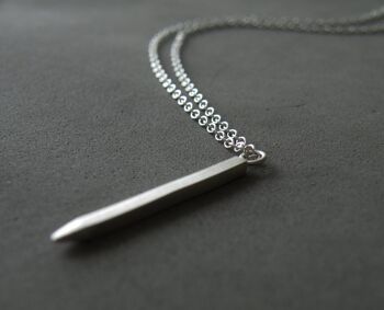 Collier pendentif Spike en argent sterling unisexe, idées cadeaux Rock Glam 1