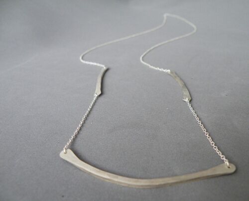 Long fine silver bar necklace modern minimalist necklace Women Gift Idea by SteamyLab