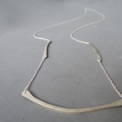 Collier long barre en argent fin collier minimaliste moderne Femme Idée Cadeau par SteamyLab