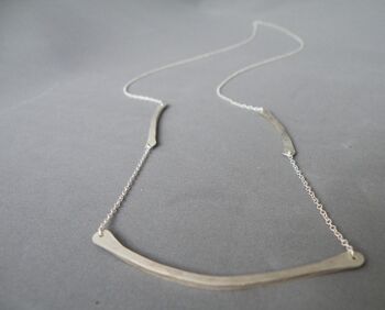 Collier long barre en argent fin collier minimaliste moderne Femme Idée Cadeau par SteamyLab 1
