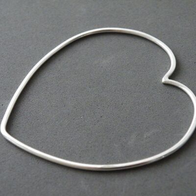 Brazalete de corazón de plata esterlina Brazalete romántico minimalista Brazalete de corazón delineado por SteamyLab