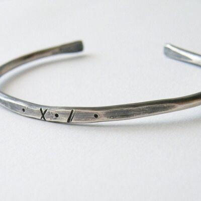 3 mm polsino strutturato braccialetto aperto gioielli uomo in argento sterling braccialetti unisex braccialetto personalizzato in argento sterling gioielli evergreen di SteamyLab