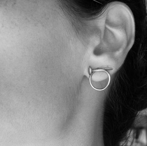 Nail Stud earrings, Industrial Urban Oxidized Studs, Minimalist Unisex Studs