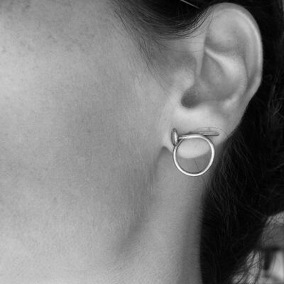 Pendientes de perno de uñas, pernos oxidados urbanos industriales, pernos unisex minimalistas
