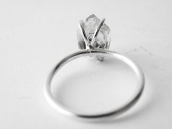 Grande bague en diamant Herkimer, bague de fiançailles en diamant, bague solitaire pour femme 5