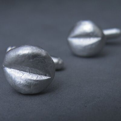 Sterling Silver Cuff-Links, Coffee Beans Cuff-Links, Groom Jewelry, Wedding Cuff-Links, Men Jewelry Gift Ideas