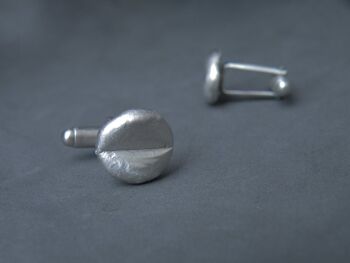 Boutons de manchette en argent sterling, boutons de manchette en grains de café, bijoux de marié, boutons de manchette de mariage, idées de cadeaux de bijoux pour hommes 4