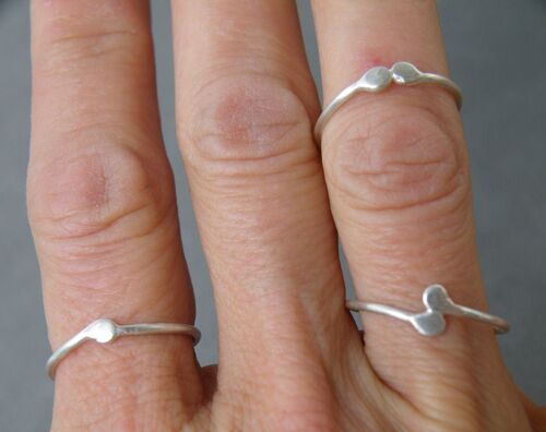 Set of two Rings Hugs and Kisses Collection, Handmade XO Silver Ring, Moms Friends Gift Idea, Gifts for Loved Ones by SteamyLab