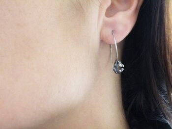 Boucles d'oreilles pendantes en argent sterling Boucles d'oreilles abstraites Boucles d'oreilles plantes carnivores Bijoux minimalistes modernes par SteamyLab 3