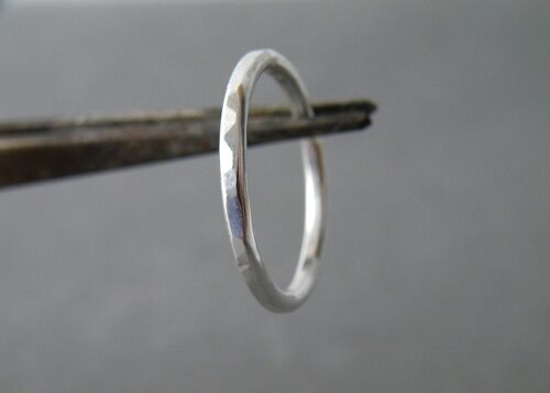 Sterling Silver Band Ring Stacking Hammered Ring Minimalist Ring Handmade Silver Jewelry by SteamyLab