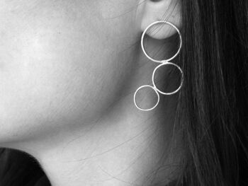 Boucles d'oreilles à bulles Goujons géométriques Goujons en argent sterling Bijoux modernes par SteamyLab 2