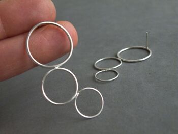 Boucles d'oreilles à bulles Goujons géométriques Goujons en argent sterling Bijoux modernes par SteamyLab 4