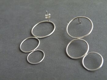 Boucles d'oreilles à bulles Goujons géométriques Goujons en argent sterling Bijoux modernes par SteamyLab 5