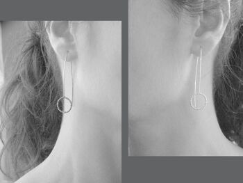Boucles d'oreilles pendantes en pointillés Boucles d'oreilles en argent sterling oxydé Boucles d'oreilles minimalistes modernes par SteamyLab 4