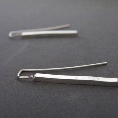 Sterling Silver Bar Earrings Geometric Dangle Earrings Minimalist Modern Jewelry by SteamyLab