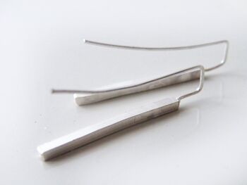 Boucles d'oreilles barre en argent sterling Boucles d'oreilles pendantes géométriques Bijoux modernes minimalistes par SteamyLab 2