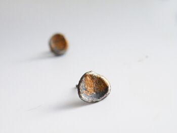 Boucles d'oreilles bohémiennes en argent sterling biologique Argent sterling recyclé oxydé et patine de cuivre antique par SteamyLab 3