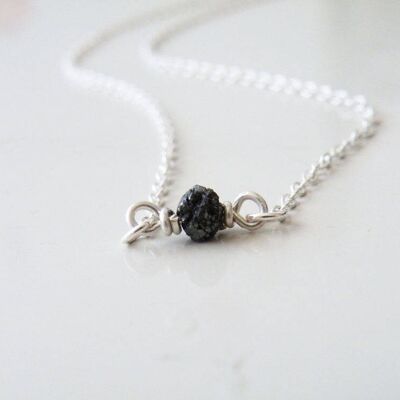 Collana di diamanti neri genuini Collana minimalista essenziale di gioielli con diamanti senza conflitti di SteamyLab