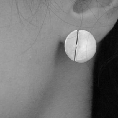 Boucles d'oreilles géométriques modernes clous de lune, boucles d'oreilles grains de café, boucles d'oreilles pour femmes idée cadeau