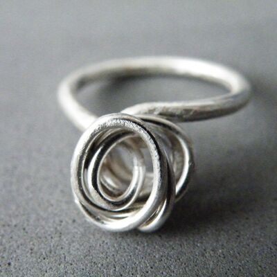 Sterling Silver Abstract Rose Ring, Romantic Women Ring, Ring Gift Ideas Girlfriend, Wife.